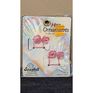 Vintage Seashell Hair Ornaments Pink Plastic Beads
